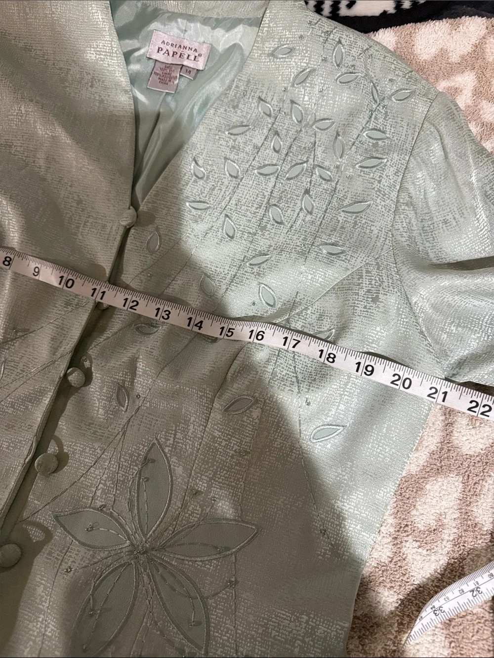 2 PIECE SILK SUIT ADRIANNA PAPELL SILK KOMONA STYLE JACKET & SKIRT